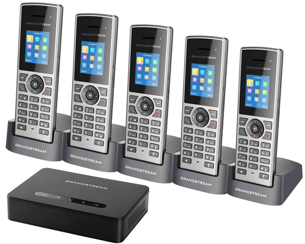 Set VOIP Grandstream: bază DP750 + 5 telefoane DP722 DECT