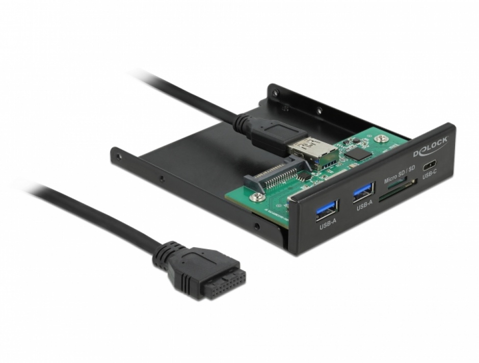 Panou Frontal Delock USB 3.2 & Cititor Carduri