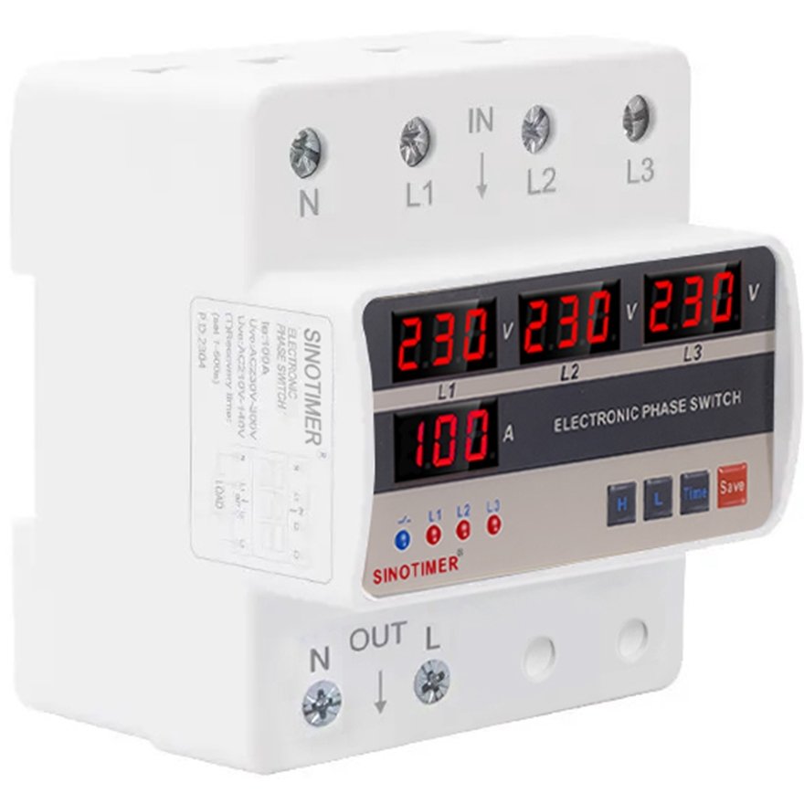 Releu trifazic Sinotimer STVP-935S-63A, selectare fază 63A