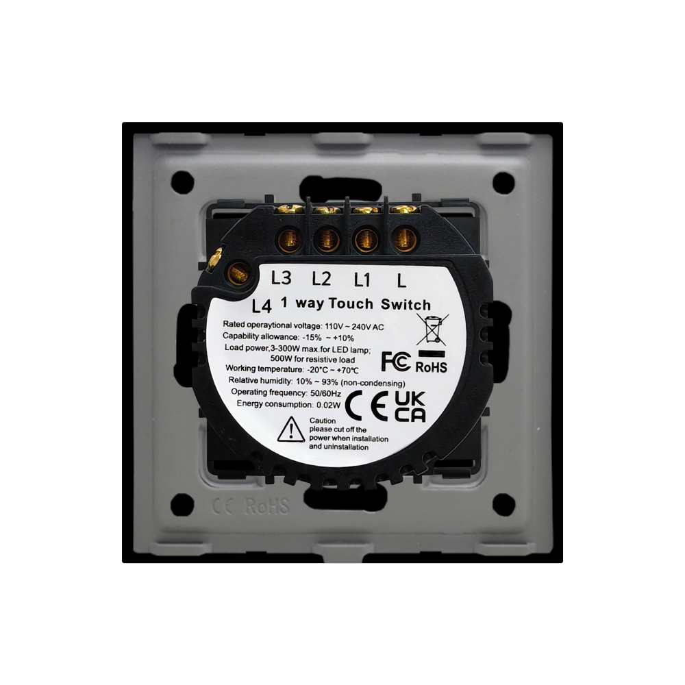 Intrerupator Cvadruplu Touch Sticla LUXION 500W - imagine 8