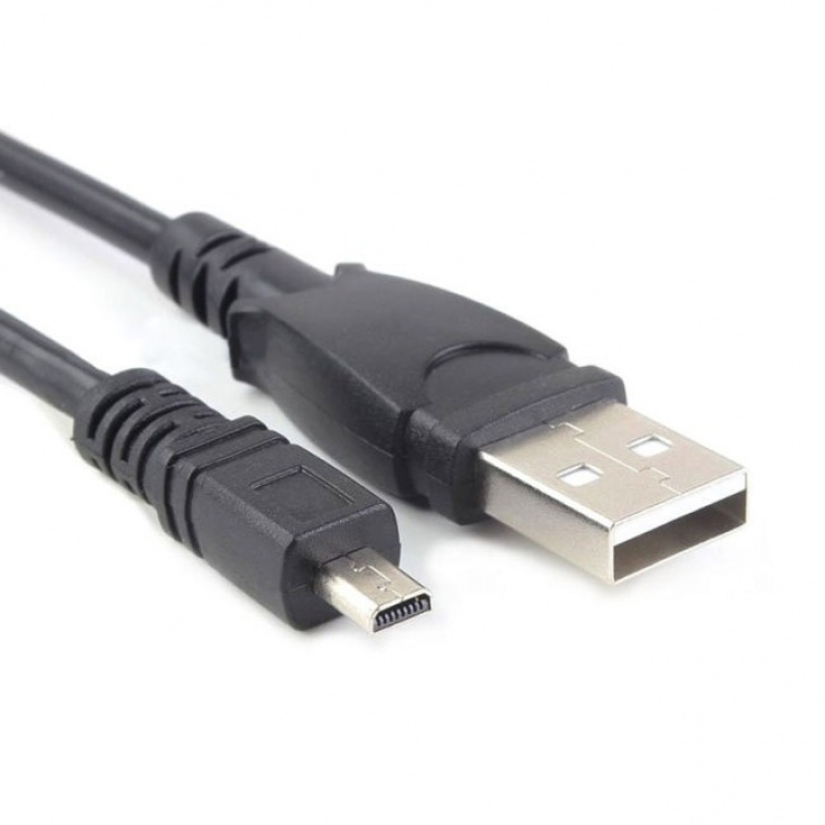Cablu USB 2.0 la Mini USB 2m Negru pentru Camere