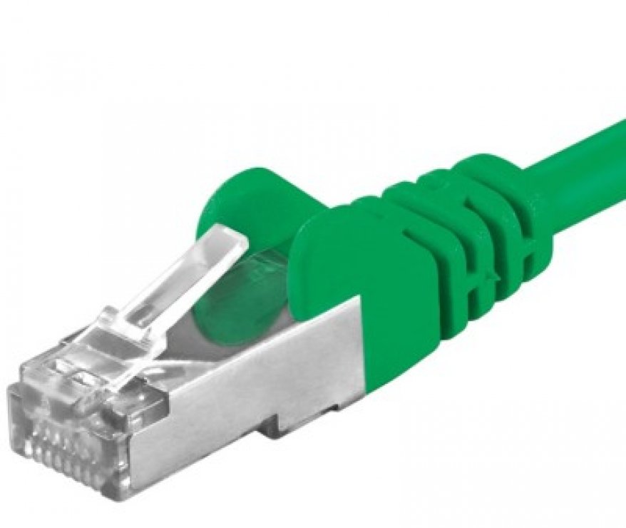 Cablu RJ45 Cat.6A 0.25m Verde S/FTP OEM