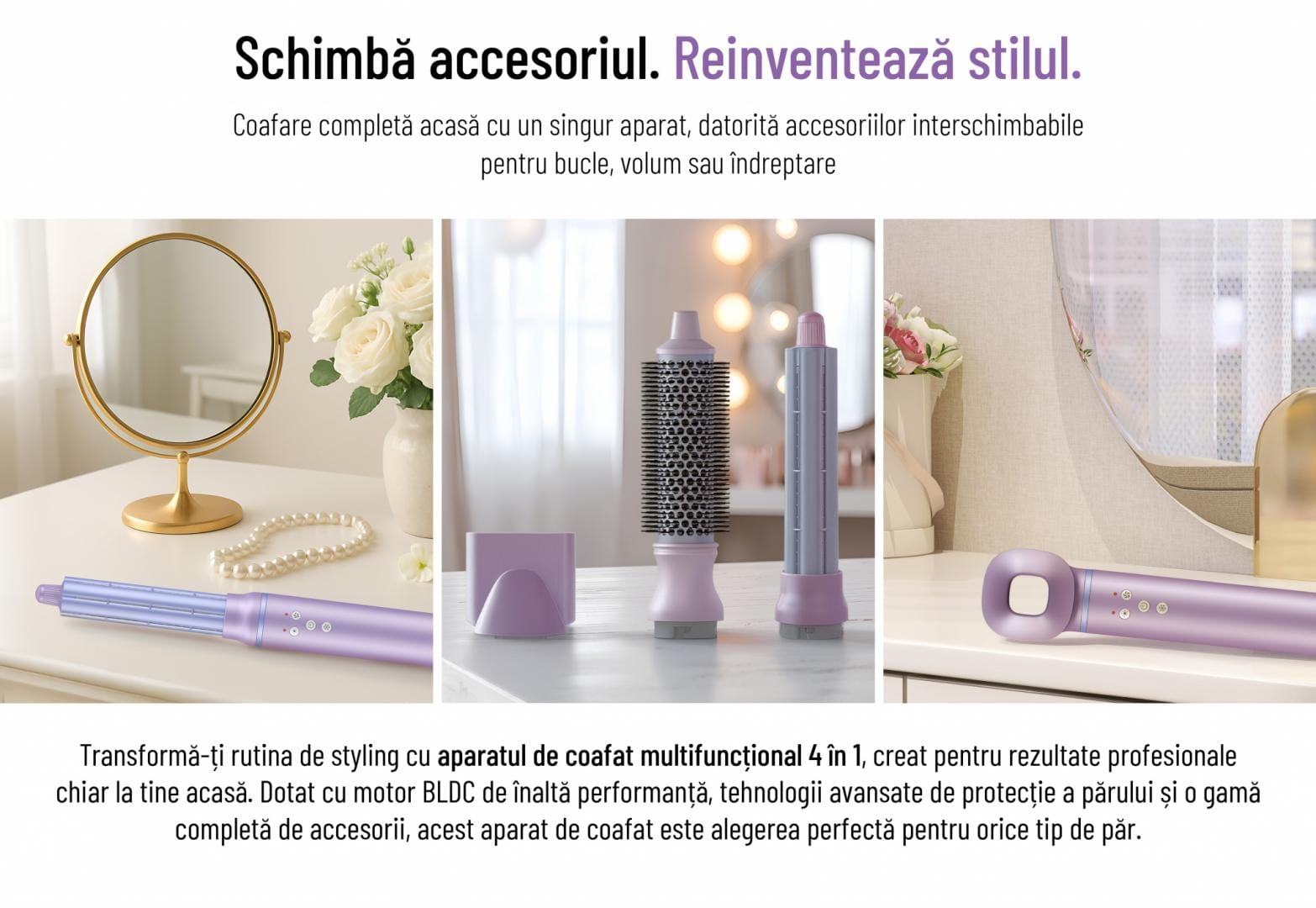 Aparat Coafat Heinner BLDC 1300W - 4 Accesorii Profesionale - imagine 10