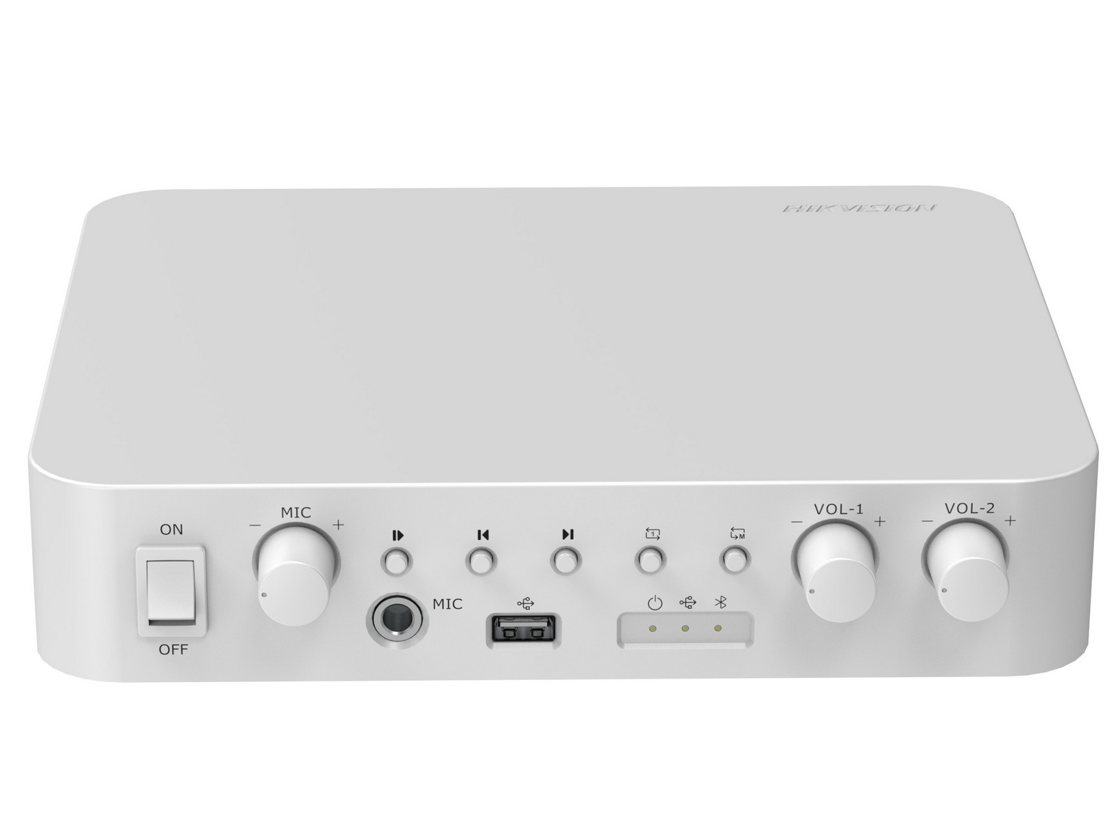 Amplificator PA Hikvision 60W, 2 Zone, Bluetooth și USB