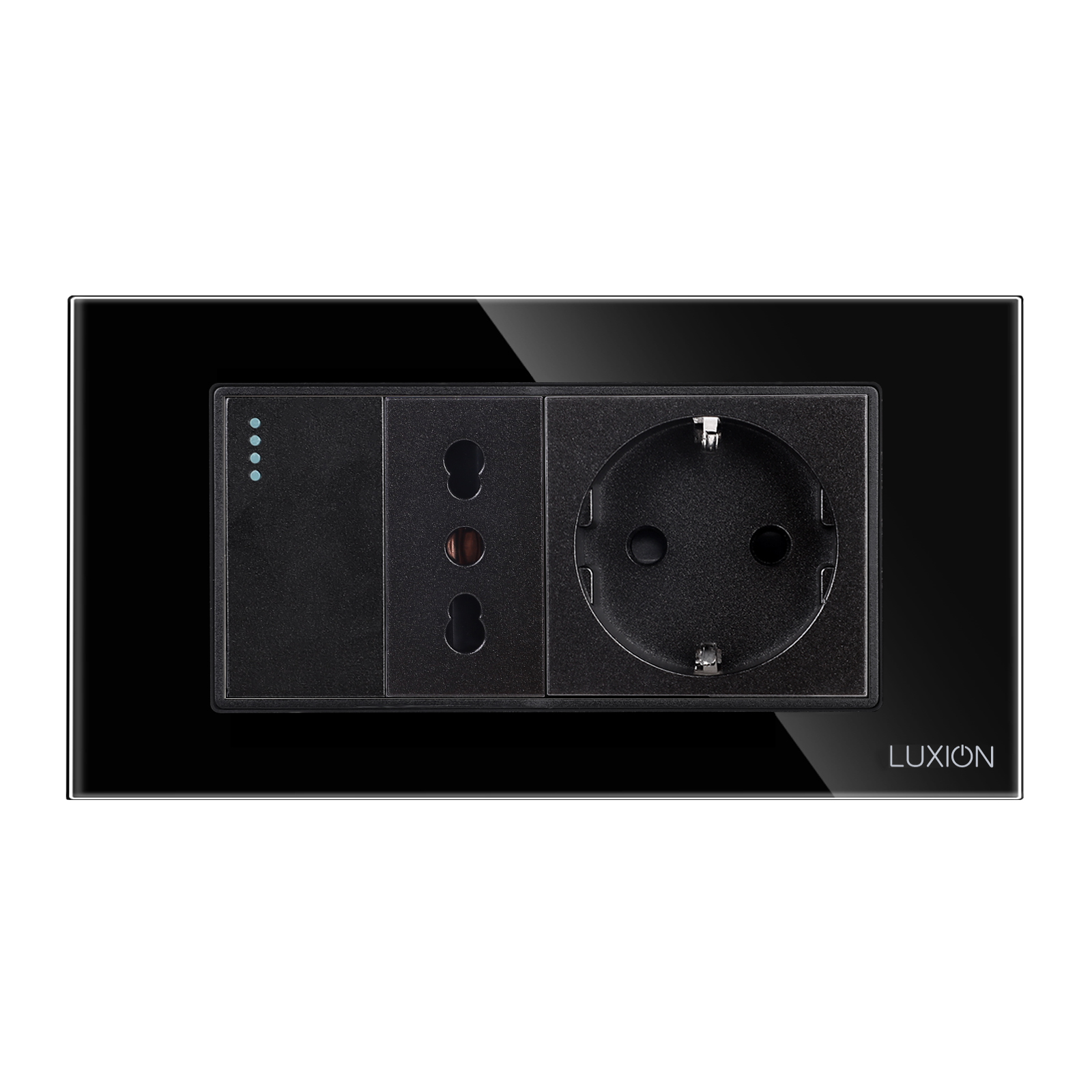 Intrerupator + Priza Ingusta + Priza Schuko LUXION 4M Sticla IP44 - imagine 6
