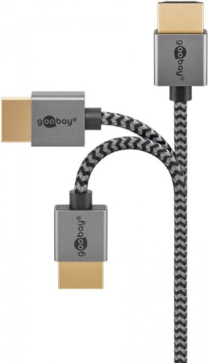 Cablu HDMI 8K60Hz 0.5m Goobay, Slim, Metalic