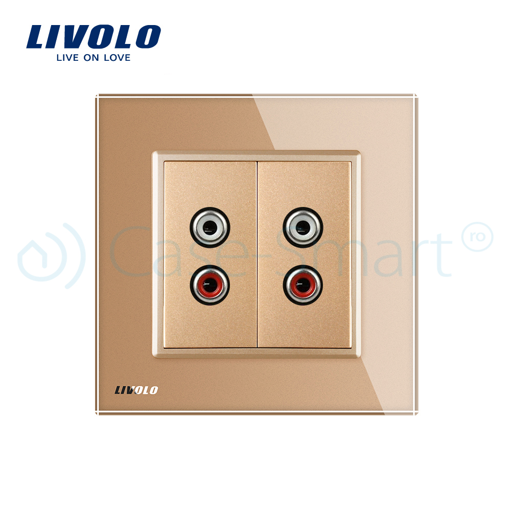 Priză Dublă Audio Livolo cu Ramă Sticlă - imagine 19