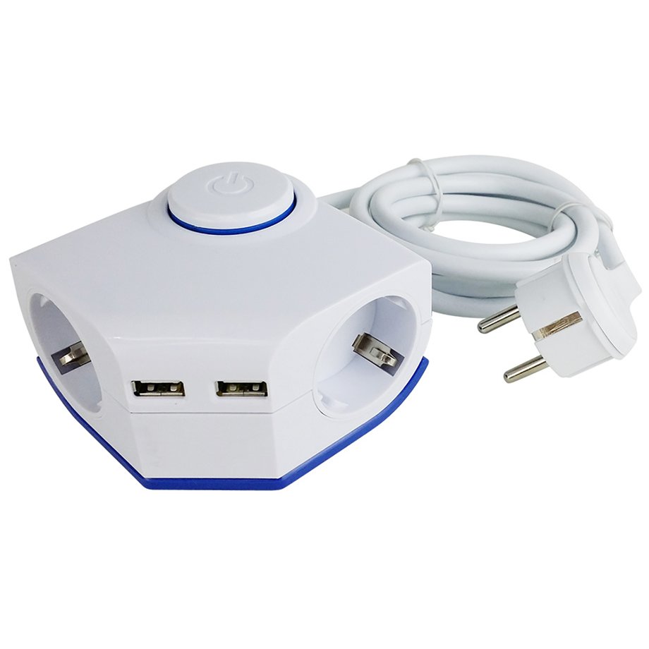 Prelungitor Strohm 2 Prize+USB, 1.5m