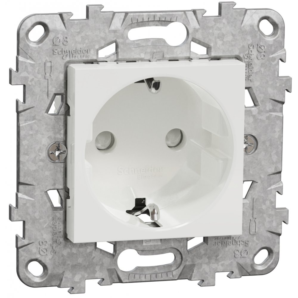 Priza Schneider Noua Unica NU503718Z 2P+E 16A alb