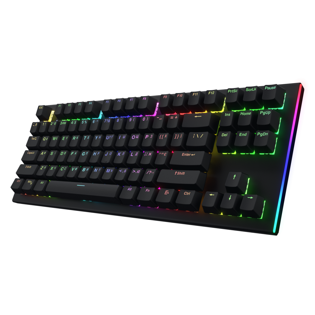 Tastatura mecanica cu fir Hator Gravity X TKL conectivitate USB, polling rate 1000Hz, iluminare RGB cu functia de a customiza fiecare tasta individ...