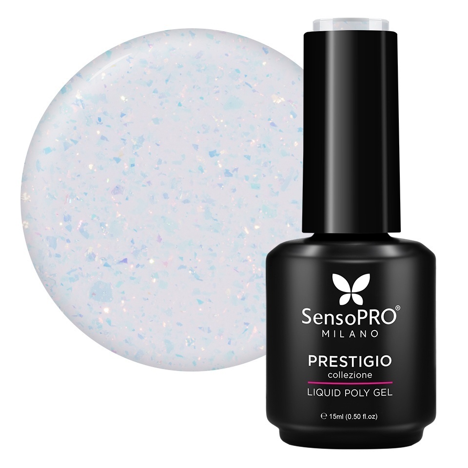 Polygel Lichid SensoPRO Milano PRESTIGIO, Pure Sparkle, 15ml