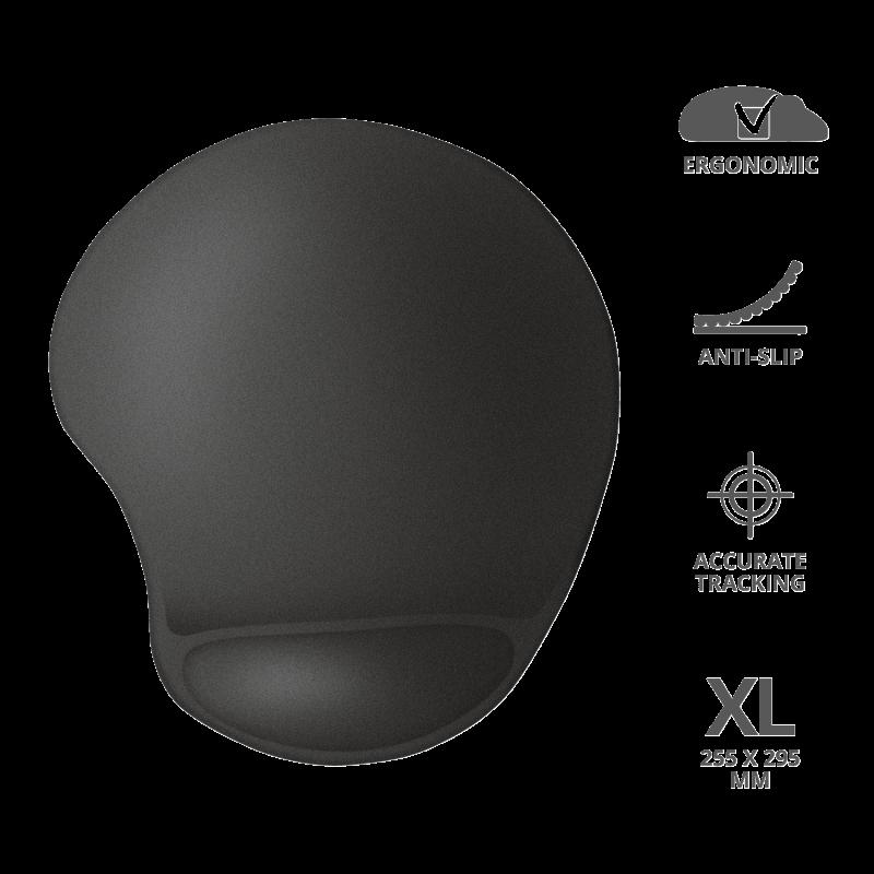 Mouse Pad Trust Bigfoot XL cu Suport Gel - Negru, 295x255mm - imagine 2