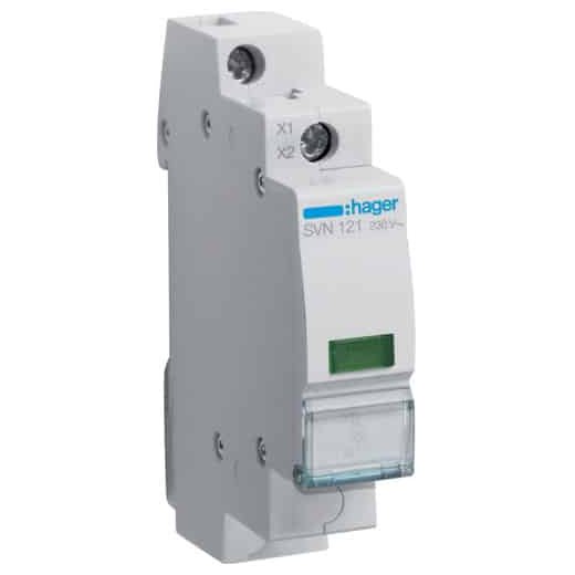 Lampă Semnalizare Verde Hager SVN121, 230V, IP20