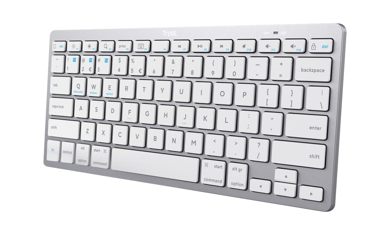 Tastatura Wireless Trust 85 Taste Alb - Compacta si Ergonomica - imagine 2