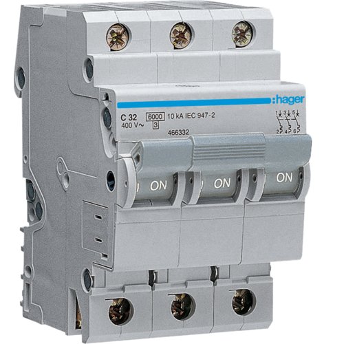 Siguranță Automată Hager 3P 32A, Curba C