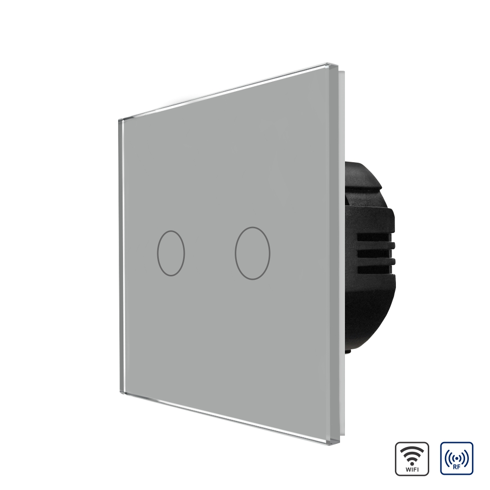 Intrerupator Dublu Wi-Fi + RF433 Touch Sticla LUXION - imagine 13