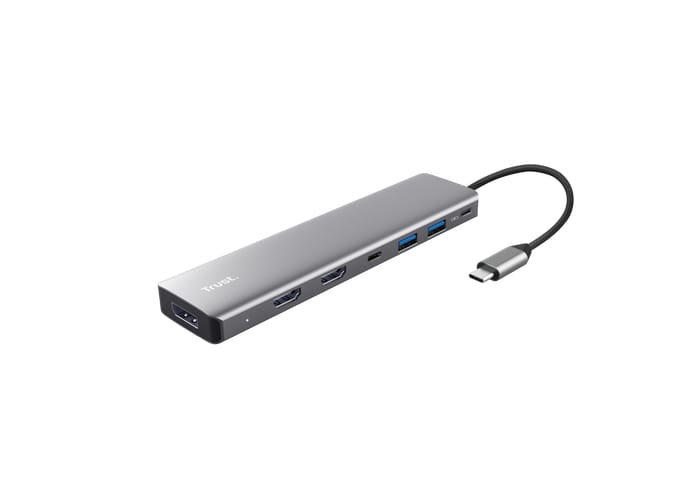 Adaptor Trust Dalyx 7-in-1 USB-C - HDMI Dual, 100W PD - imagine 2