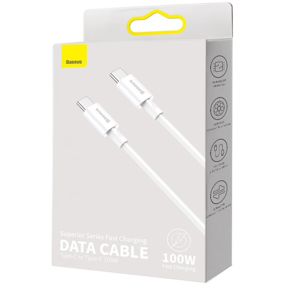 Cablu USB-C Baseus 66W Încărcare Rapidă, 1m, Alb - imagine 10