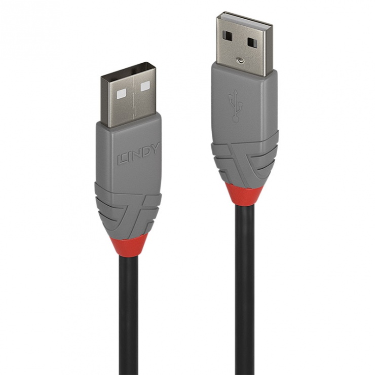 Cablu USB 2.0 A-A 1m Lindy Anthra Line Gri
