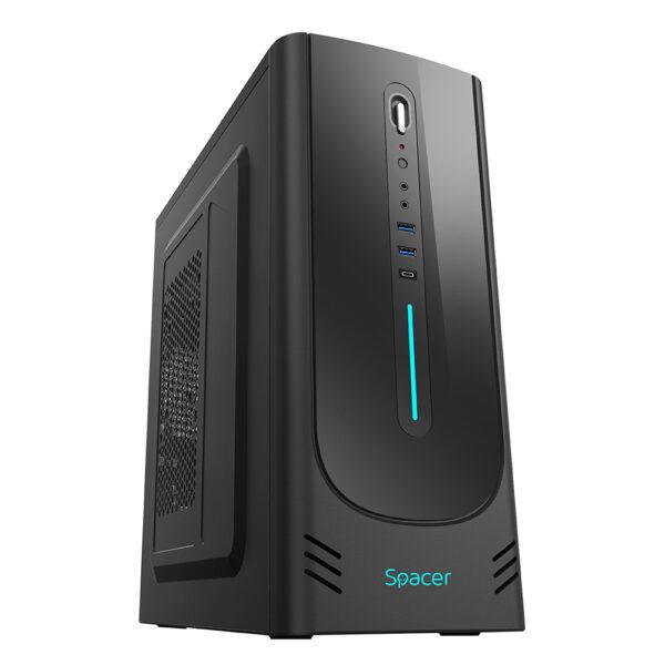 Carcasa SPACER CHRONOS Mid Tower ATX Negru - Office