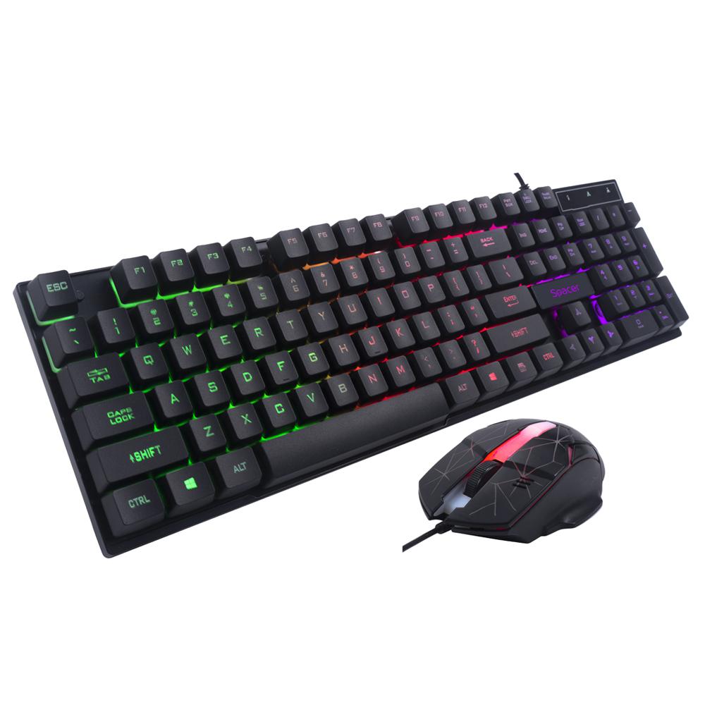 Kit Gaming Tastatura si Mouse Spacer SP-GK-01 RGB