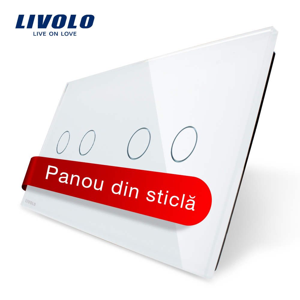 Întrerupător Touch Dublu Livolo, Sticlă
