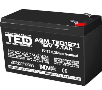 Acumulator VRLA TED 12V 7.1Ah Etanș