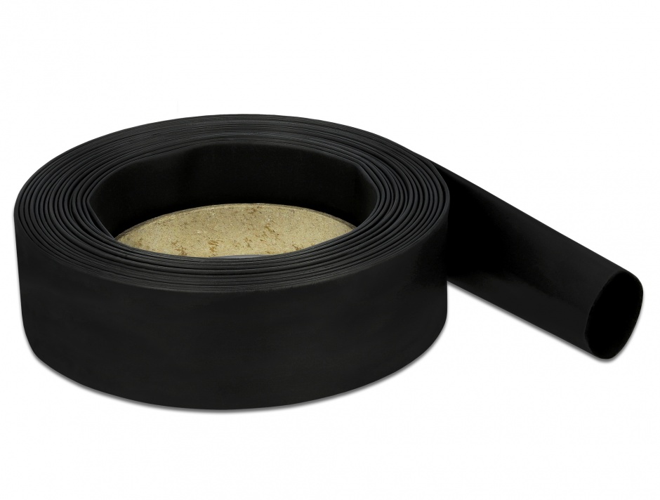 Tub Termocontractabil Delock 5m x 22mm, Negru