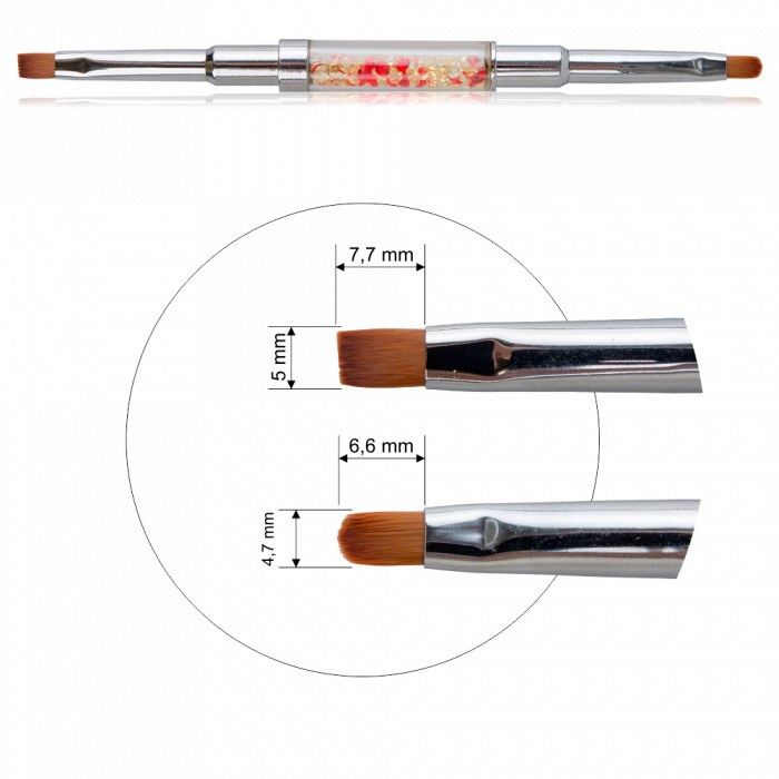 Pensula Gel Red Twin Nailshop, 2 Capete