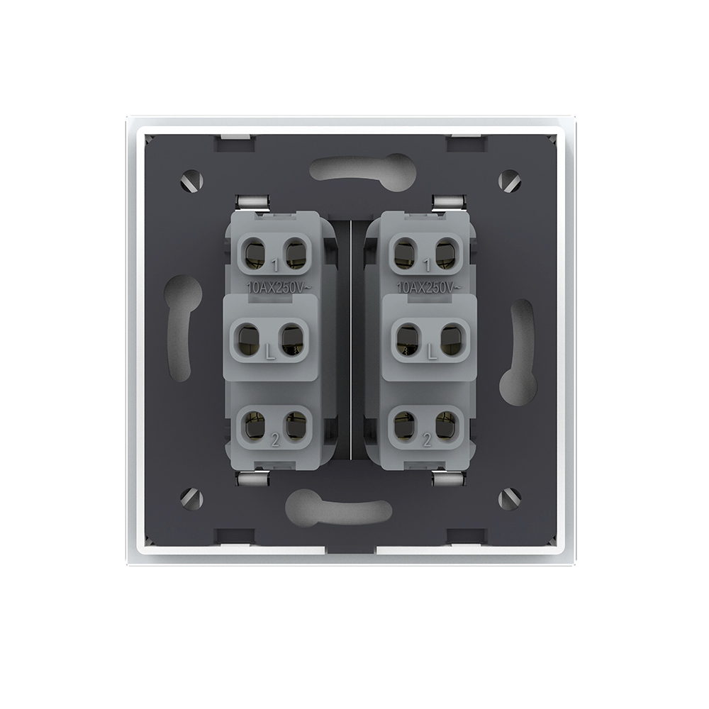 Intrerupator Dublu Mecanic Livolo Sticla - imagine 4