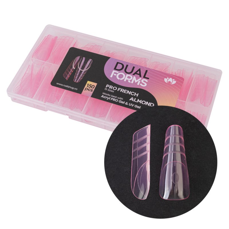 Tips Pro French Almond Dual Forms - 150 buc Nailshop