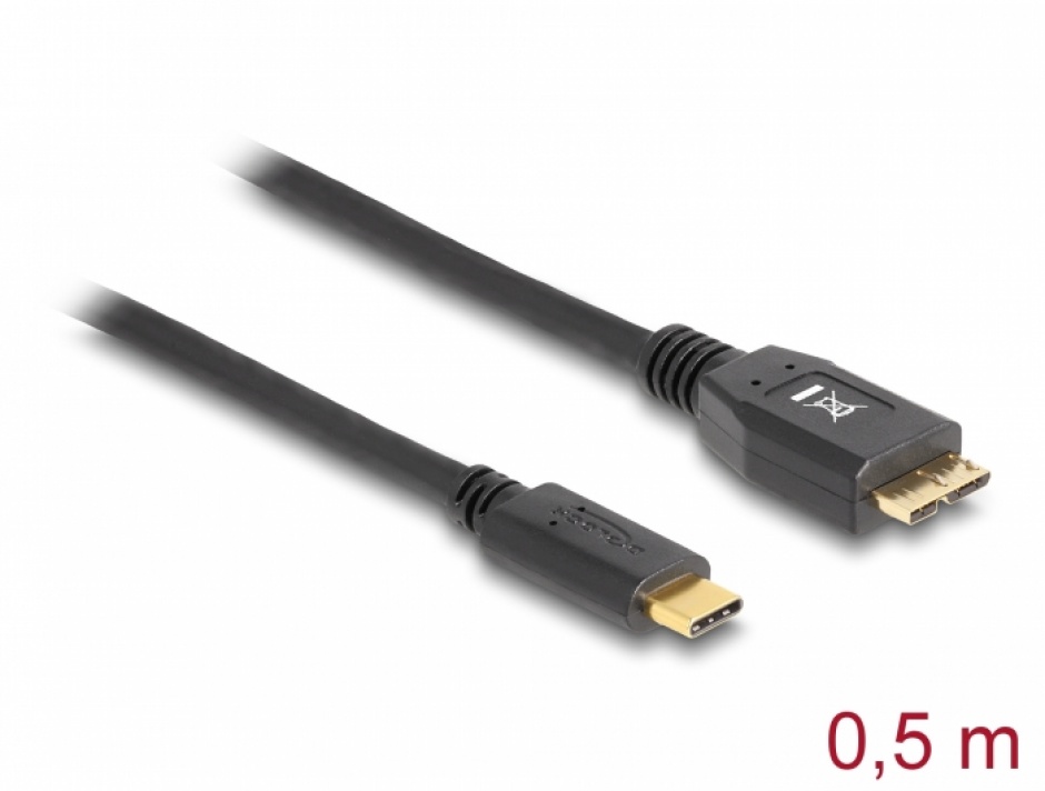 Cablu USB-C la Micro USB Delock 0.5m