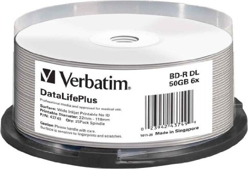 Discuri BD-R Verbatim 50GB 6x 25 buc Double Layer Spindle - imagine 1