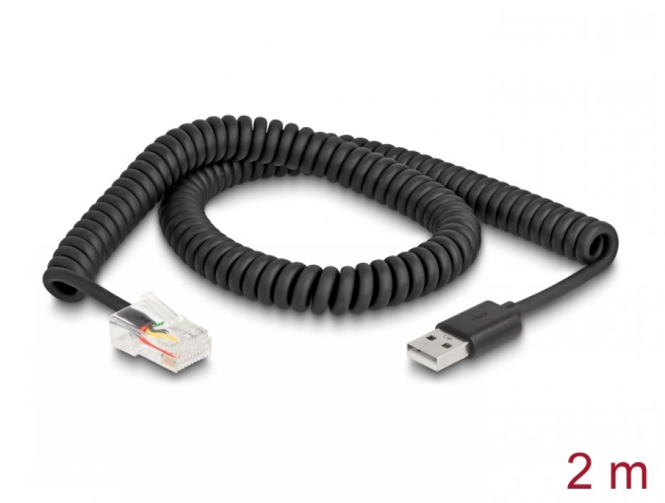 Cablu Spiralat USB la RJ50 2m Delock