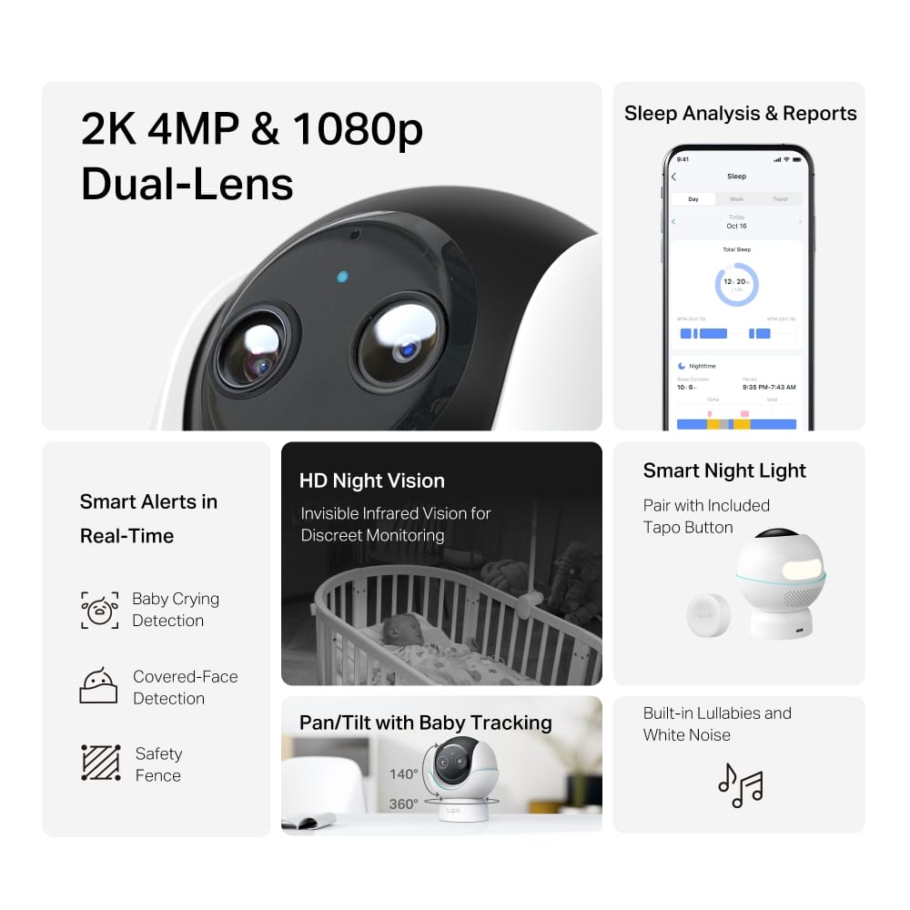 Camera TP-LINK Tapo C840 Dual-Lens pentru bebeluși - imagine 13