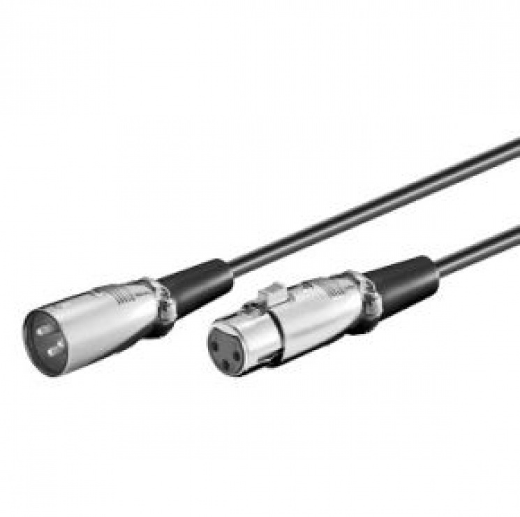 Cablu Preluungitor XLR 3 Pini 2m T-M Negru, OEM