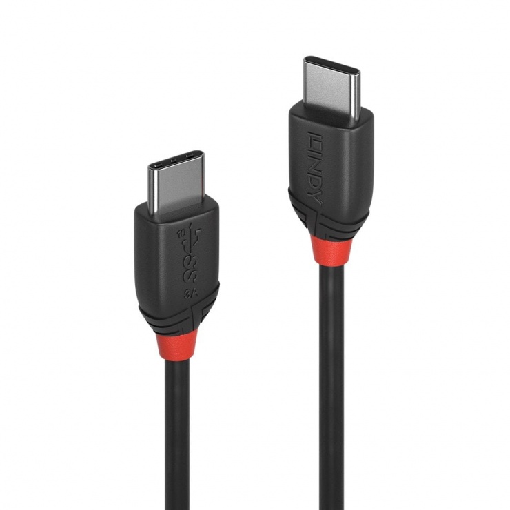 Cablu USB-C Lindy 3.1, 20Gbps, 1m, Negru