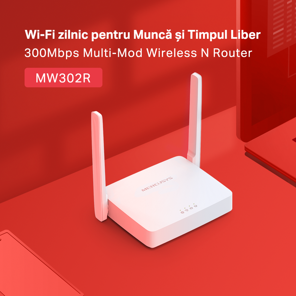 Router Wireless Mercusys MW302R N300 - Wi-Fi Rapid pentru Acasă - imagine 3