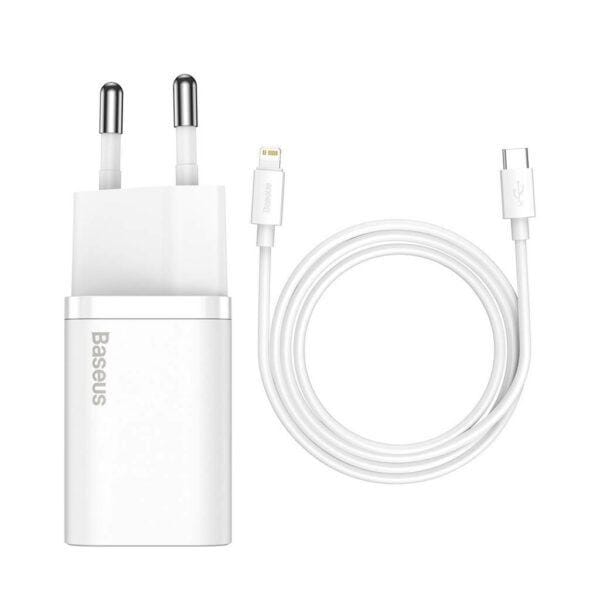 Incarcator Retea Baseus Super Si 20W Quick Charge USB-C Alb - imagine 2