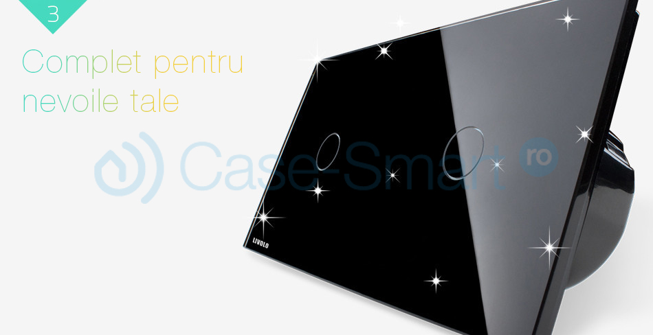 Panou Touch Livolo Sticlă 2 Butoane - imagine 6