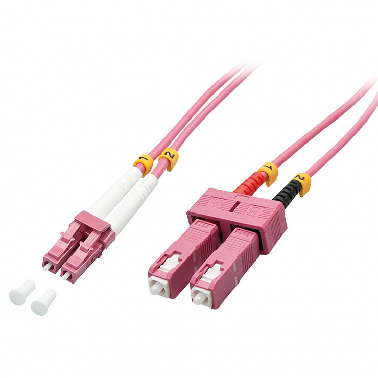 Cablu Fibra Optica LC-SC OM4 15m Lindy