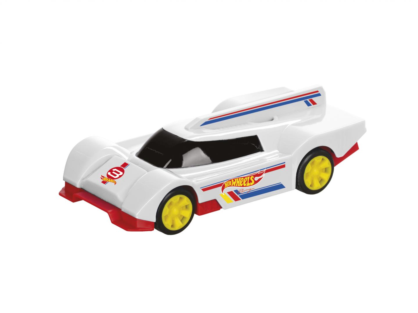Mașină Pullback Hot Wheels Alb - Jucărie Rezistentă 12cm