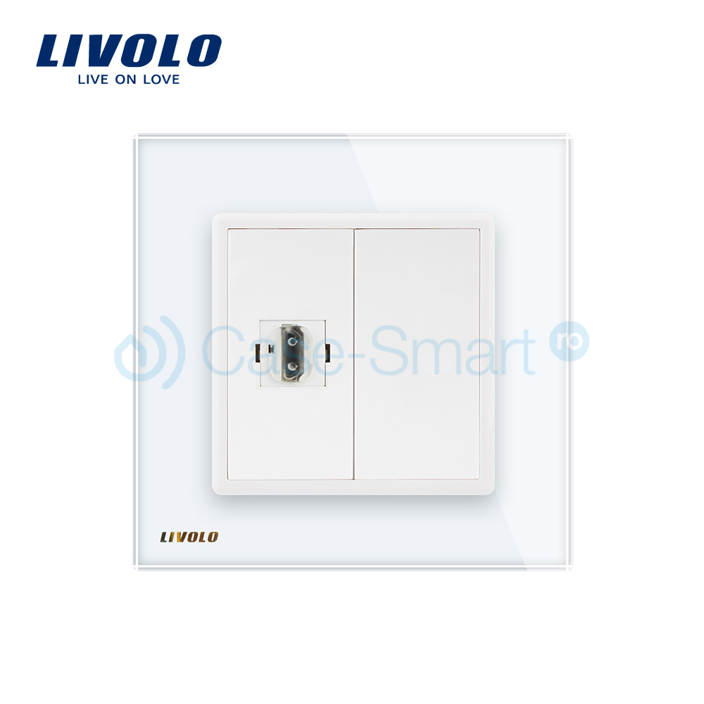 Priză HDMI Livolo cu ramă sticlă | Design modern - imagine 2