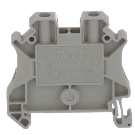 Clemă șină gri UT 4 Phoenix Contact 3044102, 1000 V