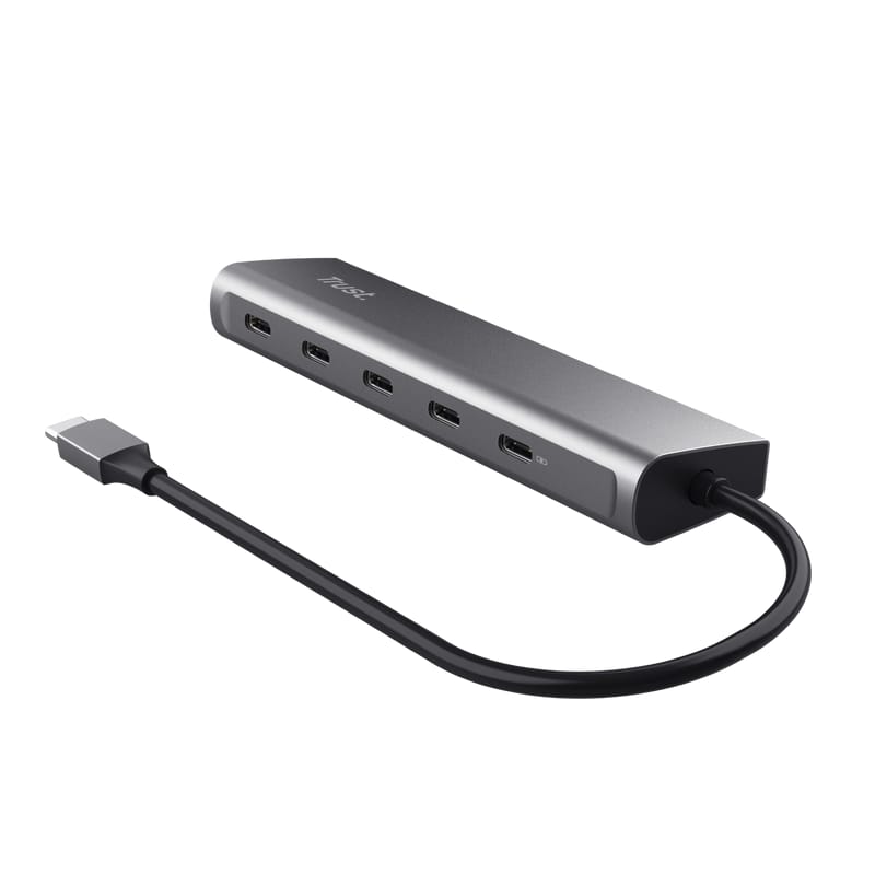 Hub USB-C Trust Halyx 5 Porturi 100W PD - Gri - imagine 9