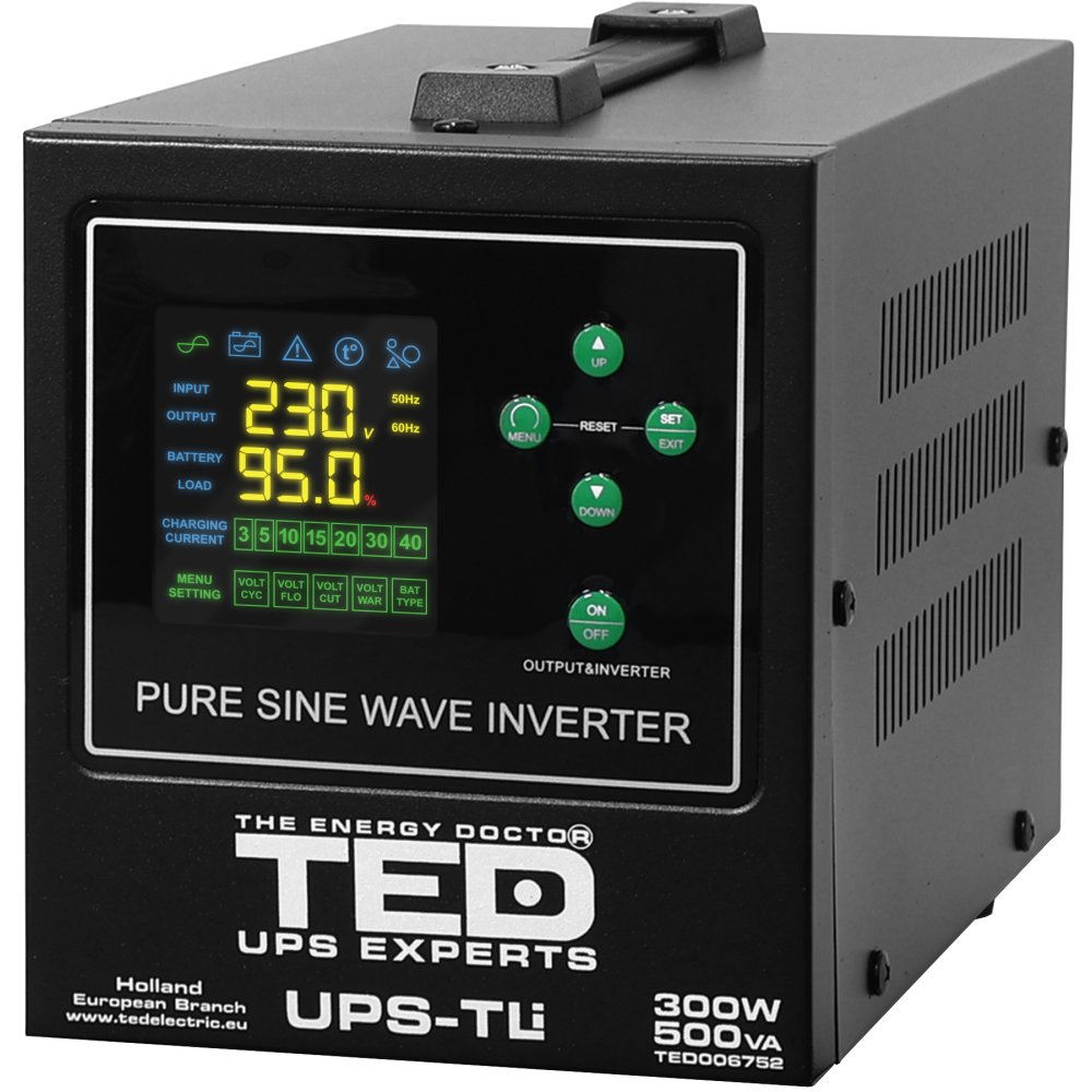 UPS Centrala Ted Electric 500VA Unda Pura - imagine 2