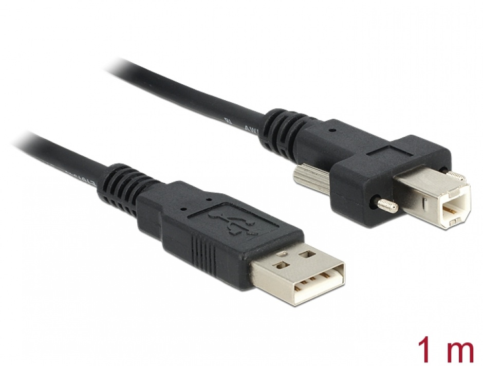 Cablu Imprimantă USB-B Delock 1m cu Șuruburi