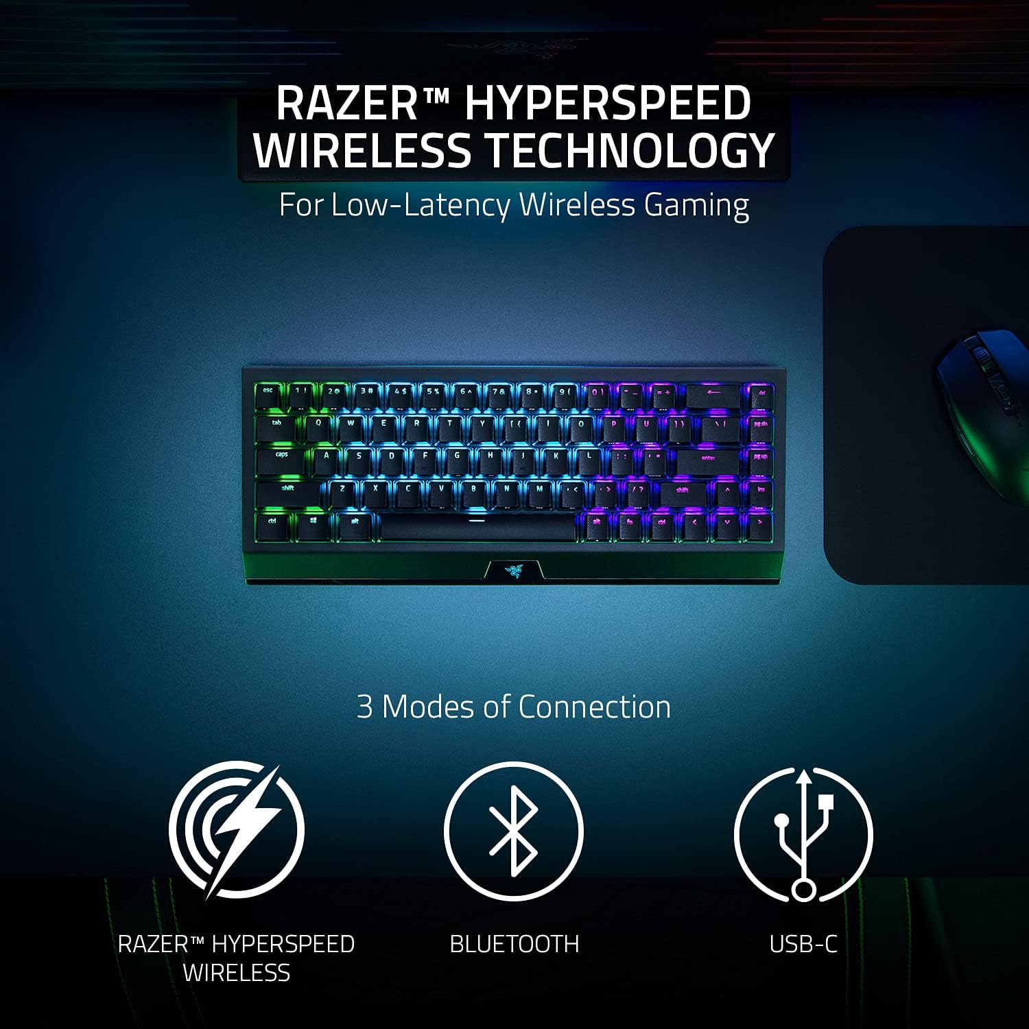 Tastatură Gaming Wireless Razer BlackWidow V3 Mini HyperSpeed - imagine 6