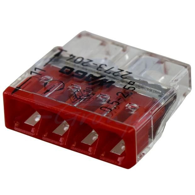 Set 10 Conectori Wago 2273-204, 4 Conductoare, Fixare prin Impingere