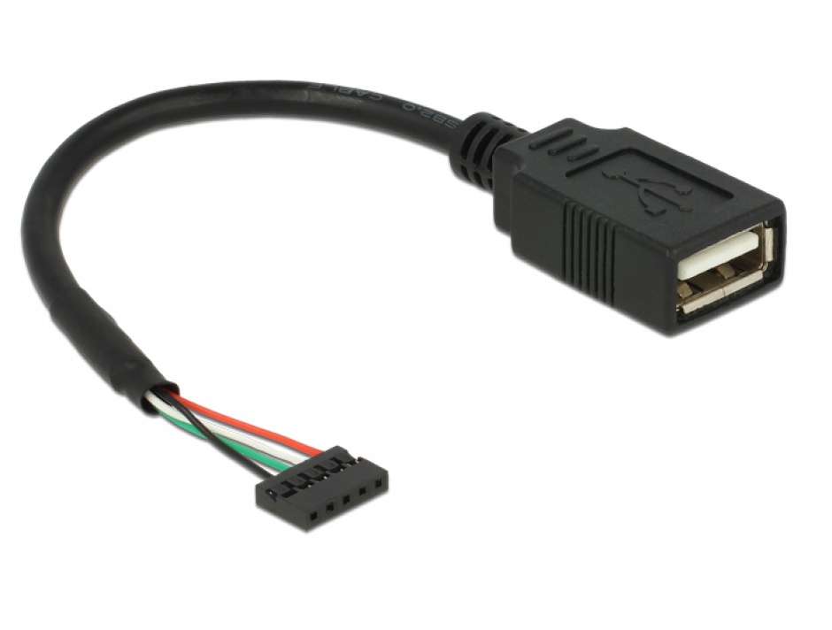 Cablu Pin Header USB 2.0 5P la A, 15cm, Delock 84831